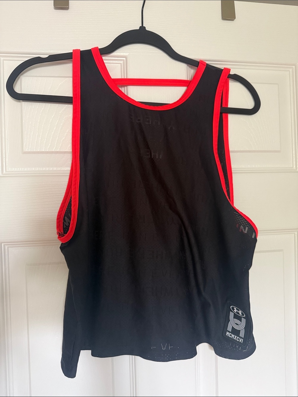Under Armour Black Tank Top with Bright Red Trim